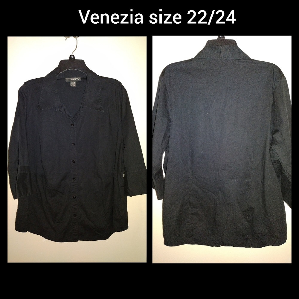 Venezia black button down top 22/24
